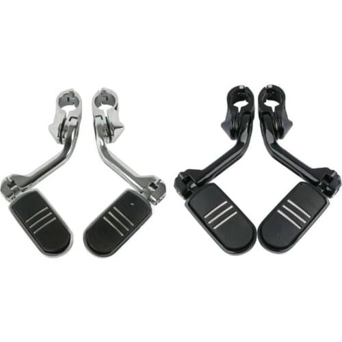 Motorcycle 1-1/4" 1.25" Long Angled Highway Engine Guard Footpeg Peg Mount For Harley 32mm chrome/black