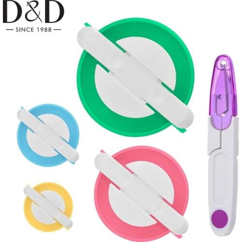 4 Sizes Pom-Pom Maker Tool Set for Fluff Ball Weave DIY Wool Yarn Knitting Craft Kit with Thread Cutter Scissors Tool