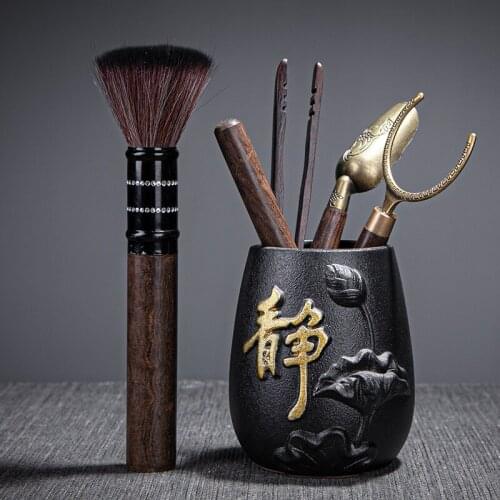 6 Pieces Set Chinese Cha Dao Ceramic Tea Set Kung Fu Tea Ceremony Utensils Six Gentleman Teaware Accessories