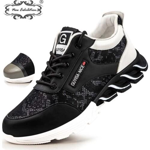 New exhibition 2020 Men Outdoor Steel Toe Anti Smashing Protective Work Shoes Construction Puncture Proof Anti-slip Safety Boots