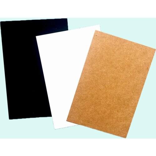 50pcs Blank Zakka Craft Paper Gift Cards Plain Greeting Cards Kraft White Black Colors 14.8x10cm