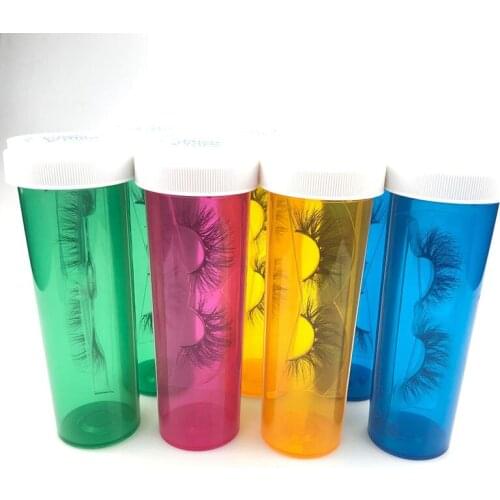 Eyelash Package Box Pill Bottle Lash Boxes Lashes Storage Boxes Case Candy Color Lash Reffilable Container Boxes