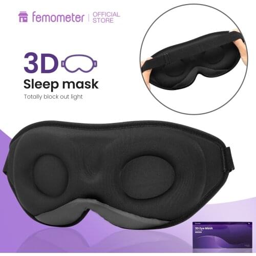 Femometer New 3D Sleep Eye Mask Travel Eyeshade Sleeping Mask Cover Blindfold Rest Relax Home for Women and Men
