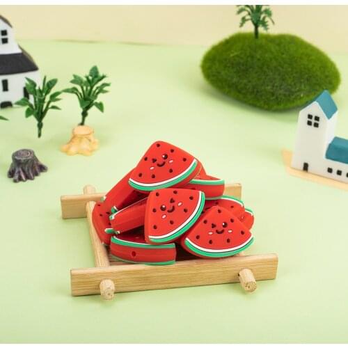 Sunrony 10pc/lot Mini Watermelon Silicone Beads Baby Dummy Cartoon Pacifier Toy Accessories