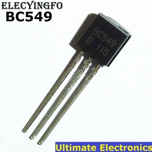 50pcs BC549 TO-92 NPN Transistor 0.1A 30V Low Noise Amplifier