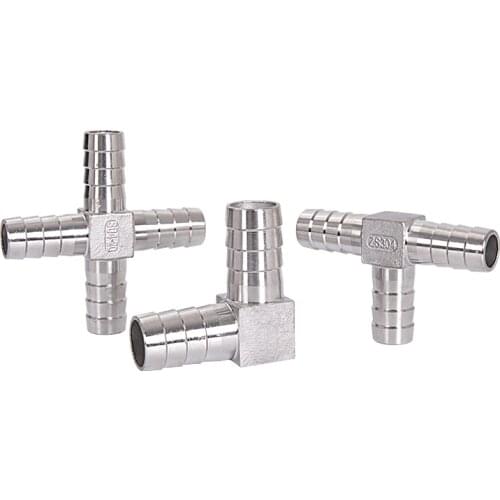 4mm 6mm 8mm 10mm 12mm 13mm 14mm 15mm 16mm 19mm 20mm Hose Barb Tee Y Type 3 Three Way 304 Stainless Steel Pipe Fitting Connector