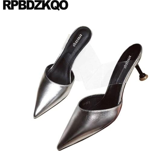 Stiletto mary jane transparent pumps pvc medium heels high brand women ladies yellow shoes patent leather clear pointed toe thin