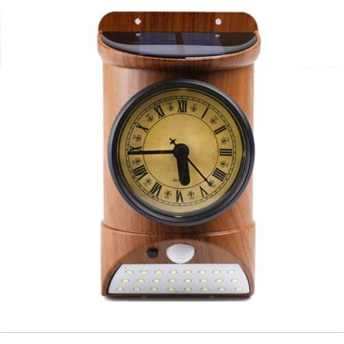 YYSD Solar Motion Sensor Lights with Wall Clock Outdoor Waterproof LED Security Outdoor Lights for House Garden Driveway Yard