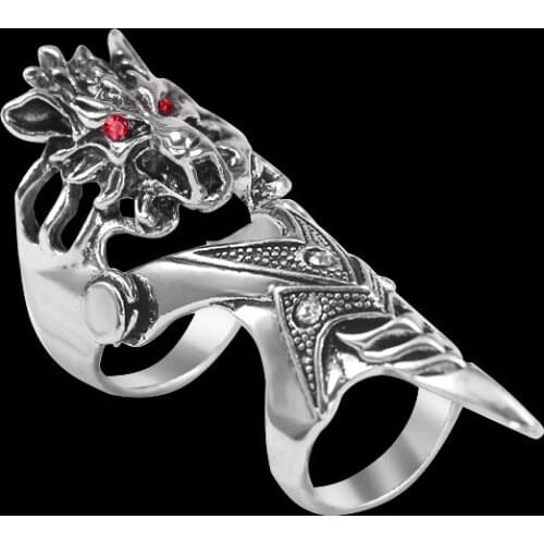 Domineering Black Dragon Mens Ring Retro Gothic Locomotive Male Tide Punk Style Ring Female Fashion Jewelry Gift 2020 New