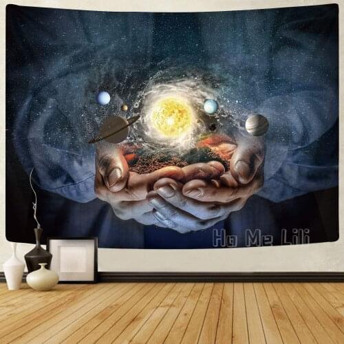 Universe Starry Sky Tapestry Outer Space Psychedelic Nebula Headboard Bedspread For Bedroom Living Room Decor