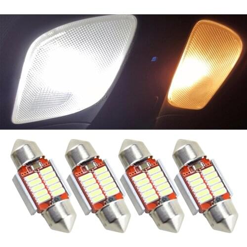 10x 31mm (1.25") 10-smd 4014 Dc 12v Bright Festoon White Interior LED Bulbs Fit for Mazda 2 3 5 6 7 CX-7 CX-9 Dome cargo light