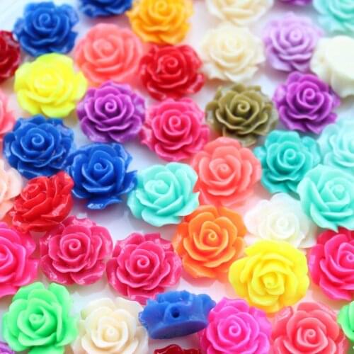 150pcs medium drilled mixed 19 mm Resin Cabochon, Hole resin flower, drill cabochon flower, mixed lot flower, mixed rose D25