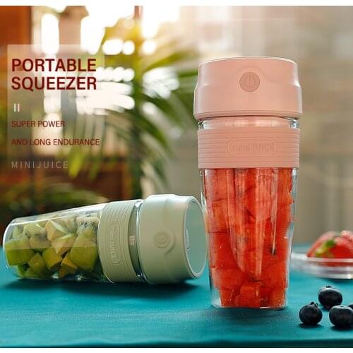 300ML Portable Mixer USB Electric Fruit Juicer Handheld Smoothie Maker Rechargeable Mini Food Processor Blender Bowl Juice Cup