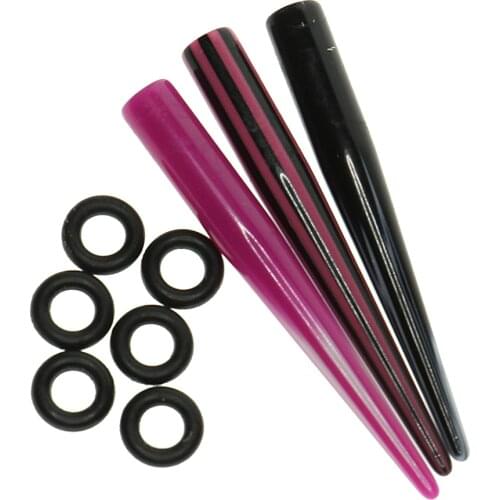 5 Pair Assorted Colors Taper With O Ear Stretching Kit Plug 5mm(4G)