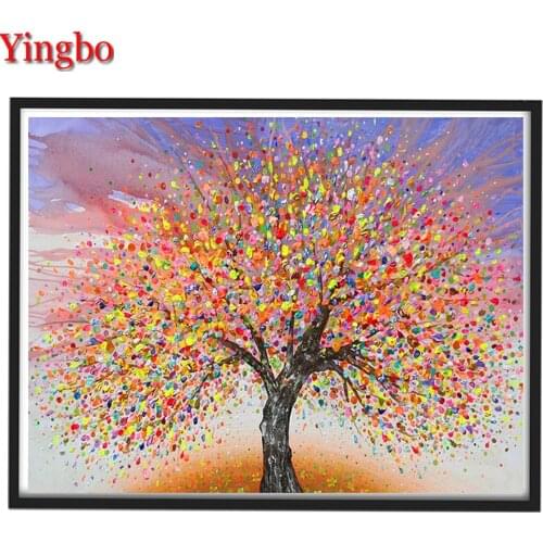 Diamond Painting Color Tree Landscape 5D Diy Cross Stitch Mosaic Patch Diamond Embroidery Inlaid Gift Decoration Design