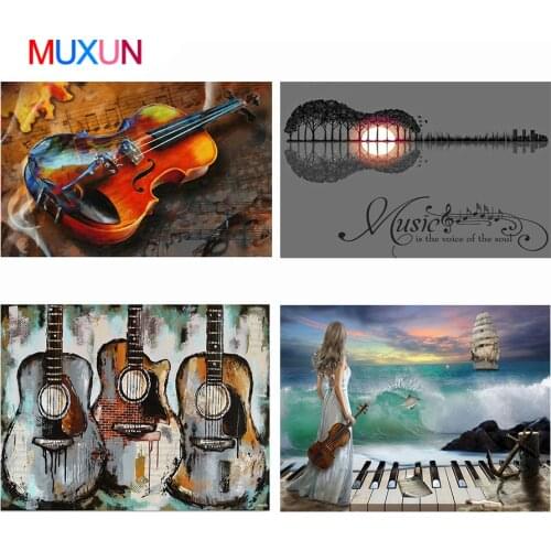 Muxun Stitch Diamond Painting Violin Diamond Embroidery 5D Painting Cross Stitch Diamond Painting 5D Mosaic Gift Handmake Jq626