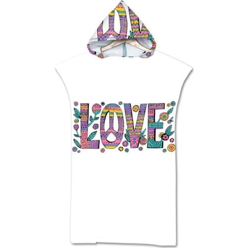 English Letters Words Microfiber Beach Towel Summer Bath Towels For Adults Sport Swimming Pool Poncho Hooded Towel