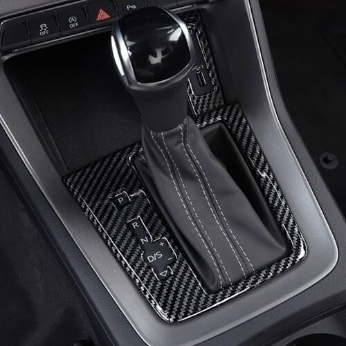 For Audi Q3 2019 2020 ABS Matte Carbon Fibre Accessories LHD Car Gear Shift Knob Frame Panel Decoration Cover Trims Car Styling