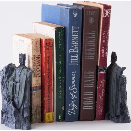 2PC Resin Argonath figures Bookend Gate of Kings Sculpture,Retro bookshelves,Fish Tank Decor statue Office Desktop Accessories