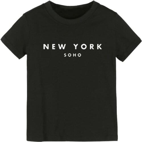 New York Soho Print Kids tshirt Boy Girl shirt Children Toddler Clothes Funny Street Top Tees CZ-171