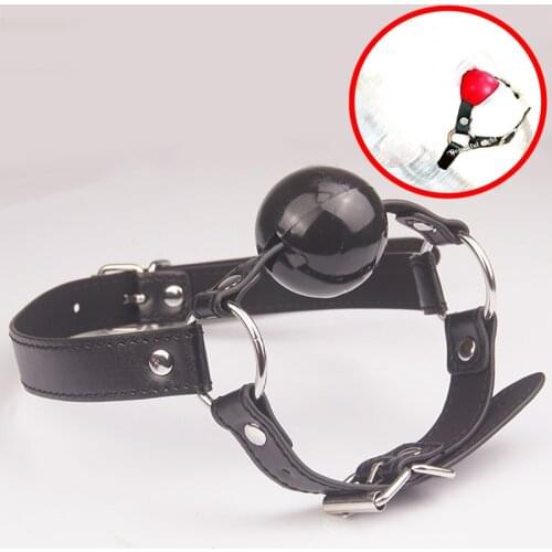 Leather Chin Harness Silicone Rubber Bondage Mouth Ball Gag,BDSM Restraints,Sex Toys For Couples Adult Games