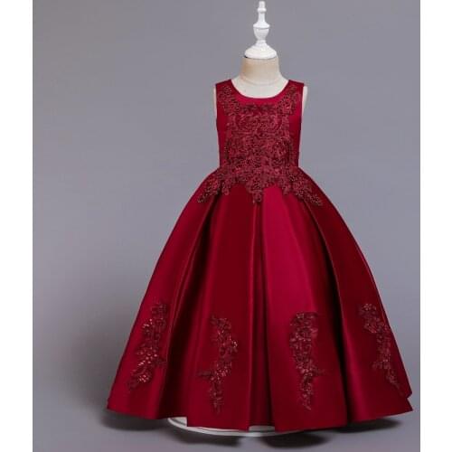 Summer Dresses for Girls Princess Dress Party Costume Solid Kid Clothes for 13 14 15 Years Old