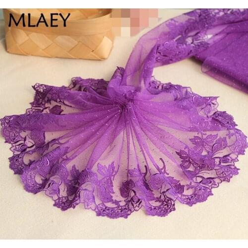 MLAEY 2Yards purple Exquisite Embroidered Flower Lace Trim High Quality Lace Fabric DIY Craft&Sewing Dress Clothing Accessories