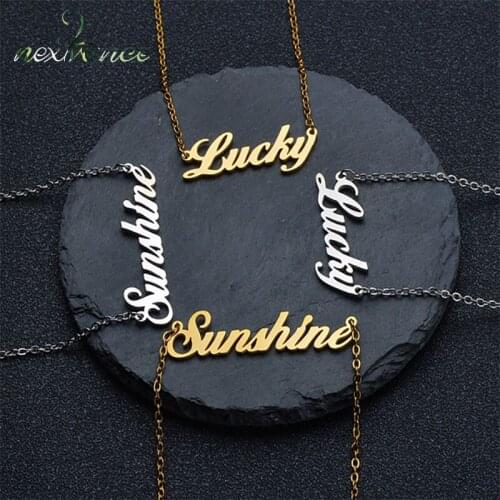 Nextvance 2021 Fashion Stainless Steel Letter Necklace Jewelry For Women Girl Friend Lover Gift Collar Trendy Accoriess Gift