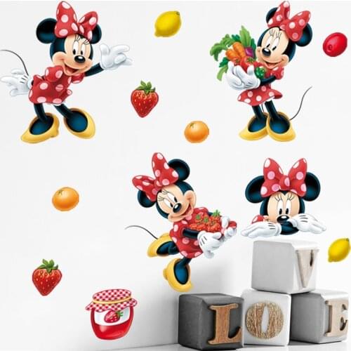 Cartoon Mickey Minnie Wall Stickers For Kids Room Children Bedroom Wall Decoration Room Sticker