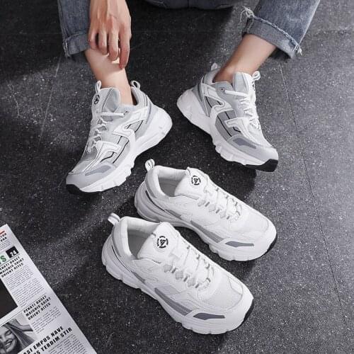 Mens Shoes 2021 New Summer Daddy Shoes Mens Couple Chunky Leisure Sports Shoes Breathable Small White Shoes