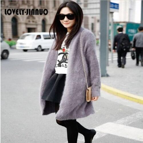 New mink cashmere coat genuine mink cashmere in the long section of female mink cashmere cardigan sweaters free shipping JN247