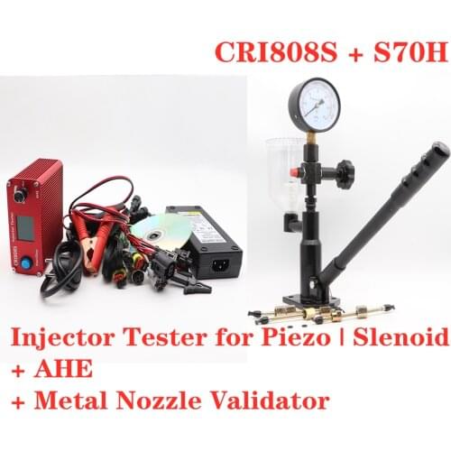 New Update! CRI808S diesel common rail injector tester with AHE and Bluetooth plus S70H Metal Base Nozzle validator Tester