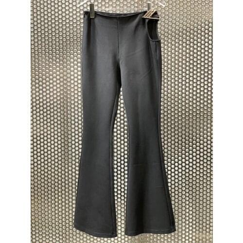 New Ladies Fashion 2021 Loose One Side Waist Hollow Wide Leg Pants 0112