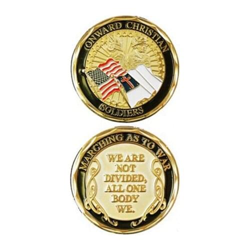 Wholesale Onward Christian Soldiers Marching as to War Challenge Coin hot sales Military Challenge Coin cheap custom coins
