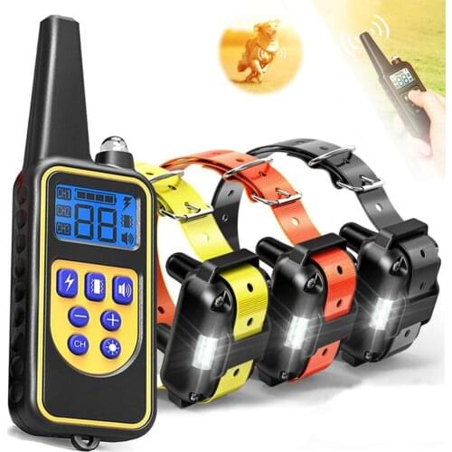 1pc 800m LCD Pet Collar/Bark Stopper Remote Dog Training Device Beep/Vibration/Electric Shock Collar Waterproof Receiver