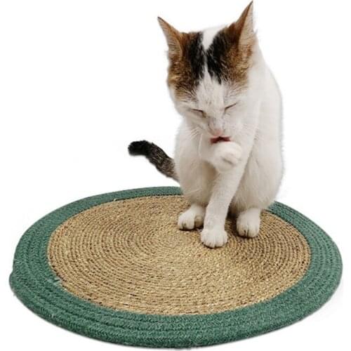 Pet Kitten Cat Scratch Pad Handmade Cotton Rope Durable Cat Scratching Pad Furniture Sofa Protector Pet Cat Toy Accessories