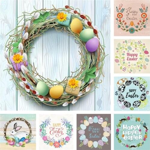 DIY Diamond Painted Easter Wreath Egg Picture Full Round Drill 5D Diamond Mosaic Embroidery Crafts Easter Decoration