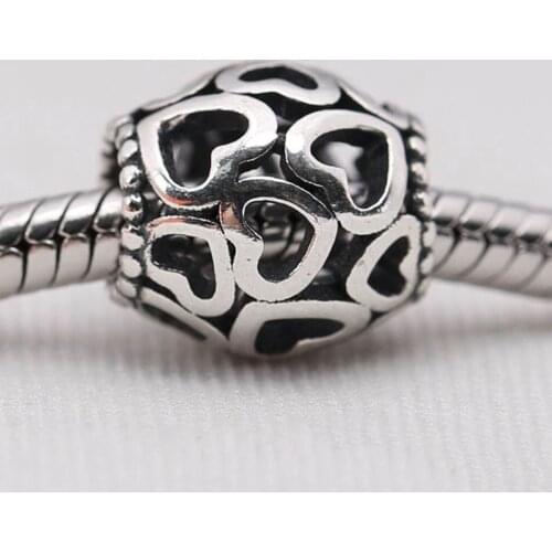 Authentic S925 DIY Jewelry Open Your Heart Charm fit Lady Bracelet Bangle Lady Gift Bead