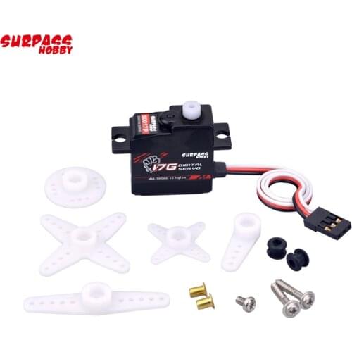 SURPASS Hobby S0017P 17g Plastic Gear 1.8KG Digital Servo for RC Fixed-Wing Airplane Robot Car Boat Duct Plane