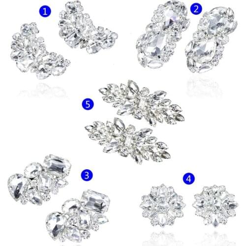 2pcs Shoe Clip Wedding Shoes Decoration DIY Clothing Women High Heels Buckle Clips Rhinestone Fashion Decorative 4 Types Optiona