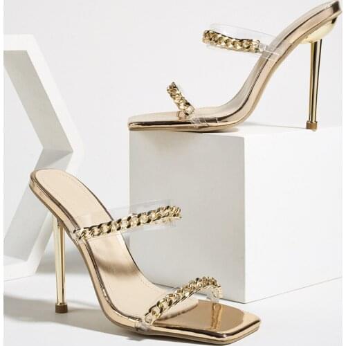 Womens Sandals 2021 Fashion Summer High Heels 4.33 Inches Beautiful Slippers(Size 36-43