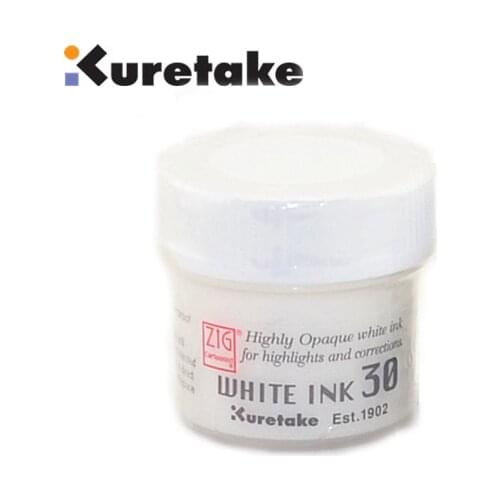 ZIG White Opaque Ink Kuretake Paint for Highlights and Corrections 30ml Japan