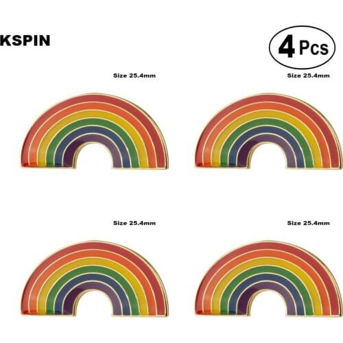 Rainbow Pride Brooches Lapel Pin Flag badge Brooch Pins Badges 4pcs