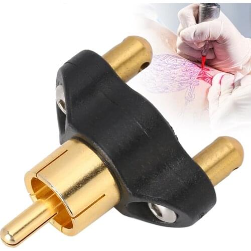 1PCS Professional RCA Interface Alloy Tattoo Machine Conversion Head Clip ​Cord Cable Converter Tattoo Gun Power Supplies Tools