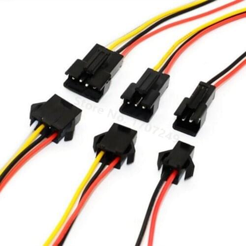 10 Pair 22AWG JST SM 2.54MM 2P-6P Male and Female Connector Plug LED Wire Cable Cord Adapter Electrical Cable Wire for LED Light