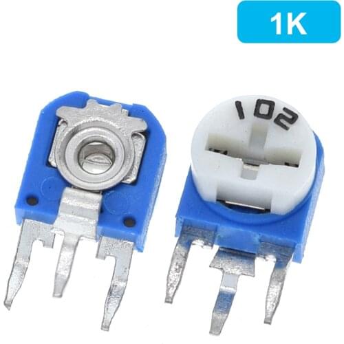 10pcs Rm063 Rm-063 100 200 500 1k 2k 5k 10k 20k 50k 100k 200k 500k 1m Ohm Trimpot Trimmer Potentiometer Variable Resistor