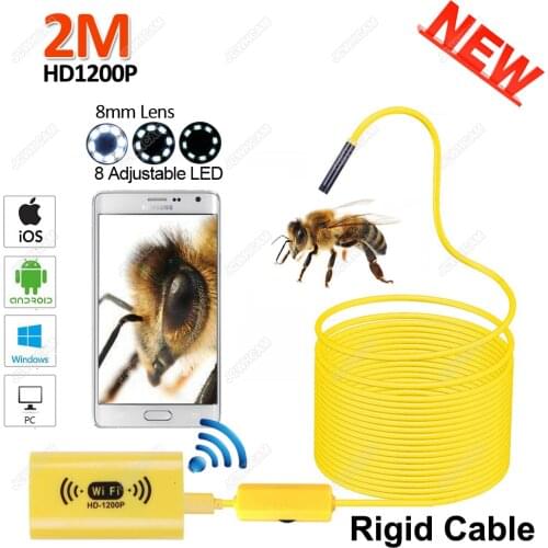2M 3.5M 5M Wifi 1200P Endoscope Camera Android and IOS Endoscopio 1200p 8 LED 8mm Waterproof Inspection Borescope Tube Camera