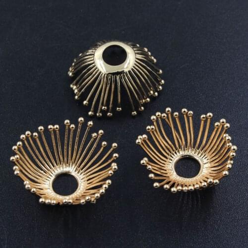 18mm Metal Brass Stamping Filigree Pistils Stamens Flower Ball Pins Bead Caps DIY Charms for Jewelry Making