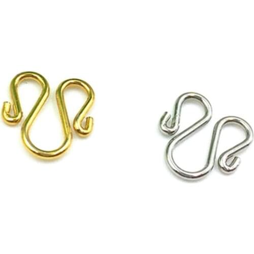 20pcs/lot 316L Stainless Steel W Shape Hooks Clasp Gold Steel Tone 1x11x13mm Strong W Necklace Connector for DIY Jewelry Making