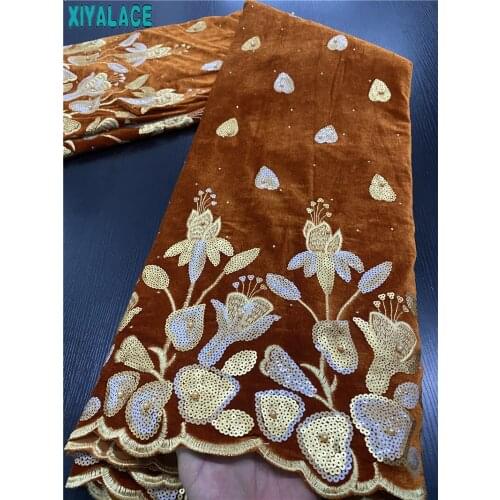 2020 velvet lace fabric high quality african french net lace fabric with sequins african french lace for wedding 3389b